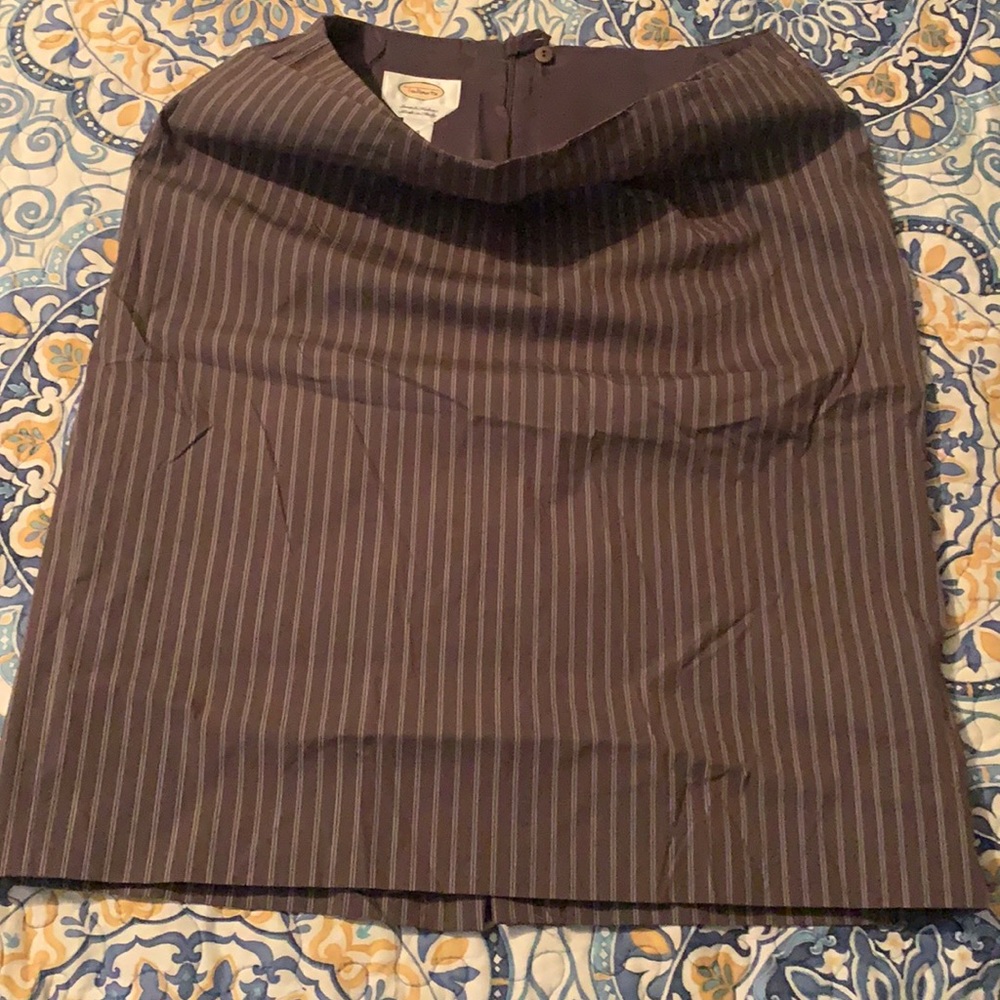 Women’s brown striped a line shirt Size 10